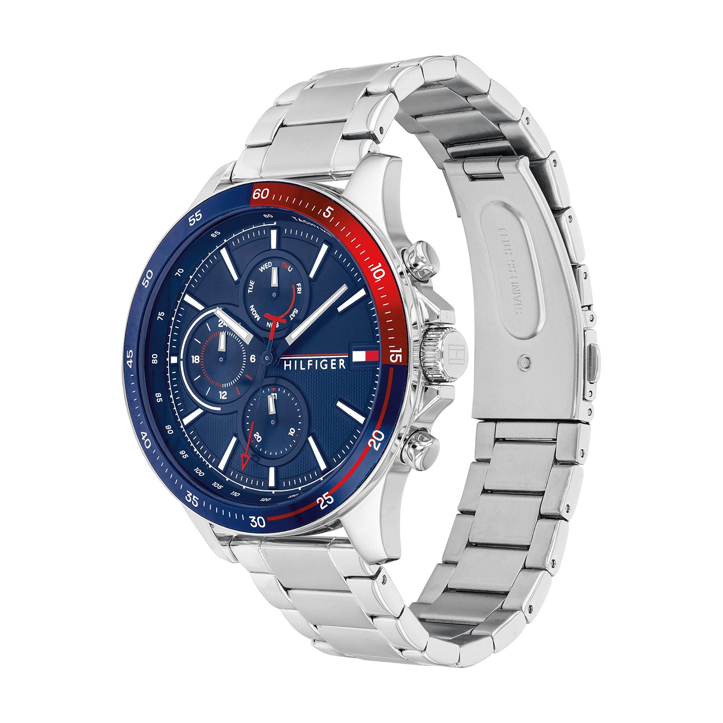 Tommy Hilfiger Analogue Multifunction Quartz Watch for Men with Stainless Steel or Silicone Bracelet