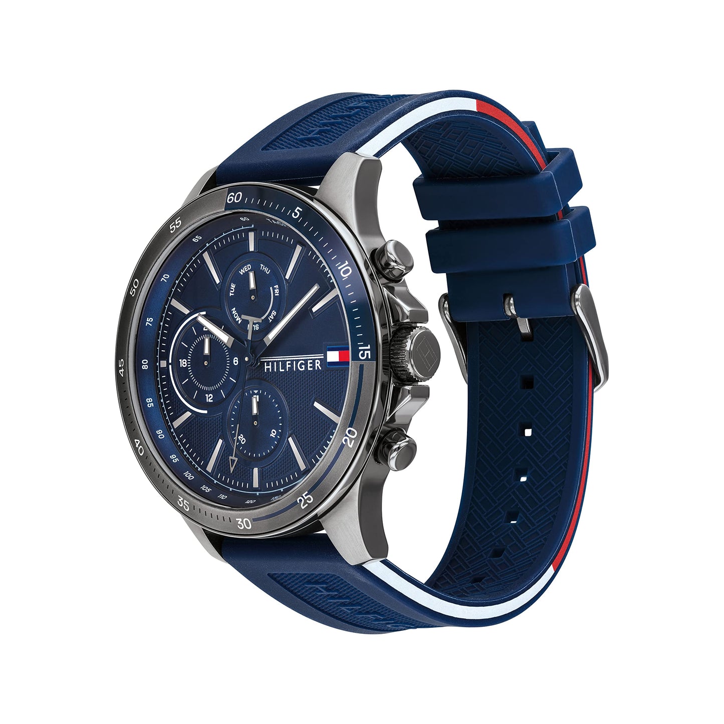 Tommy Hilfiger Analogue Multifunction Quartz Watch for Men with Stainless Steel or Silicone Bracelet