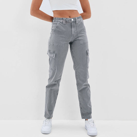 Women's Jeans Multi-bag High Waist Wash Straight - Premium  from BlackMars  - Just £32.49! Shop now at BlackMars 32.49BlackMars 